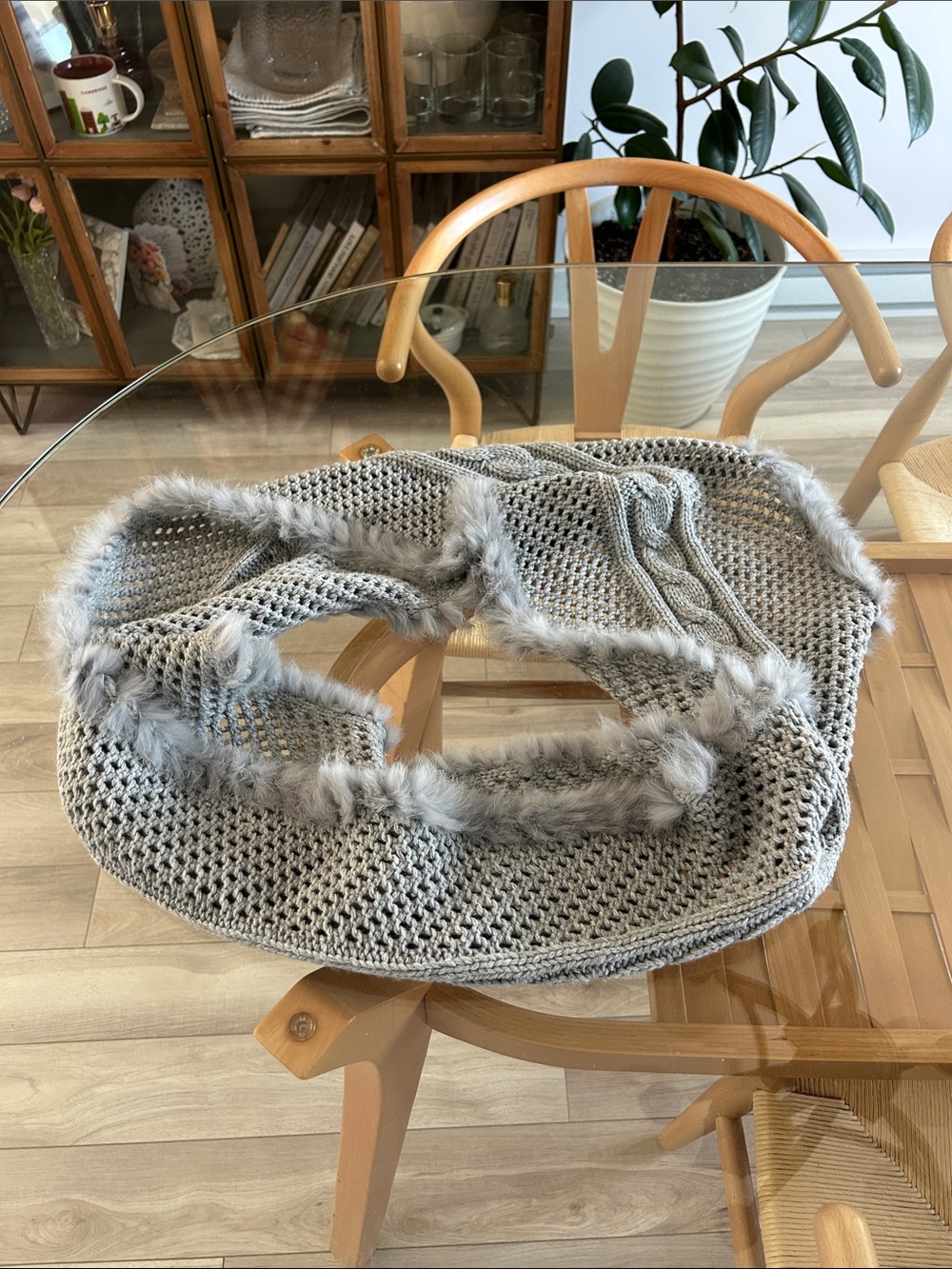 Oxigen Authentic Rabbit Fur Infinity Scarf